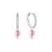 Latch back earrings with pearls: freshwater, lavender, semi-round, 4.5-5.0 мм — rhodium plated silver 925