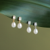 Stud earrings with pearls: freshwater, white, rice, 7-7.5 мм — 14K yellow plated 925 sterling silver