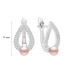 Latch back earrings with pearls: freshwater, lavender, semi-round, 4.5-5 мм — rhodium plated silver 925