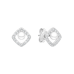 Stud earrings with pearls: freshwater, white, semi-round, 3.5-4 мм — rhodium plated silver