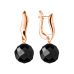 Semi-precious earrings: onyx — 14K rose gold plated 925 sterling silver